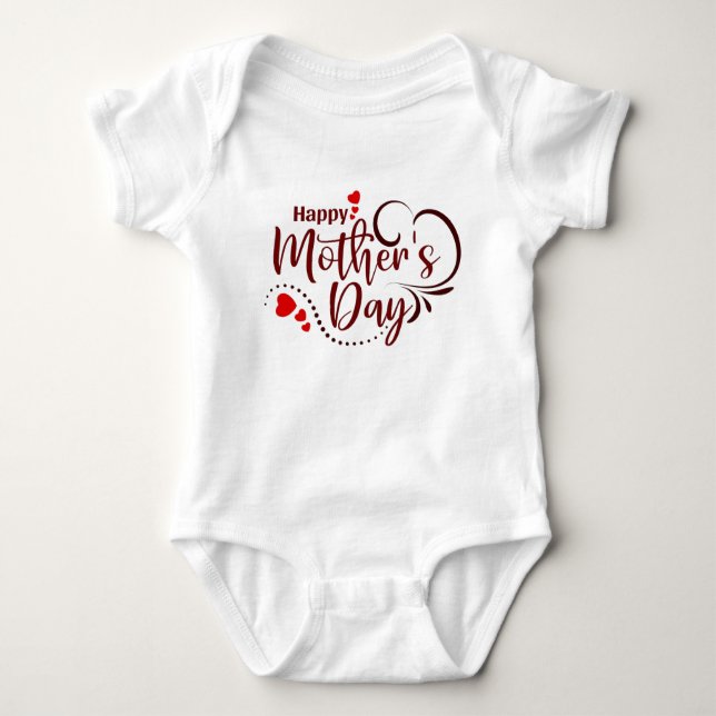 Happy Mother's Day Stylish Text Design-23121 Baby Strampler (Vorderseite)