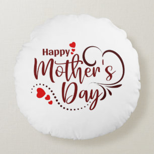 Happy Mother's Day Stylish Text Design-23121 Rundes Kissen