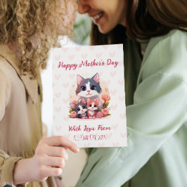 Happy Mother's Day Sweet Pastel Cat Feiertagskarte