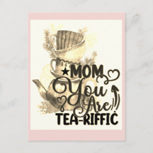 Happy Mothers Day Tea Lounge Mama Funny Pun Postkarte