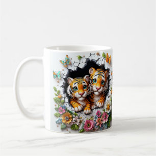 Happy Mother's Day Tiger and Cub Design Kaffeetasse