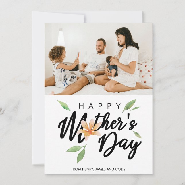Happy Mother's Day Typografy Foto Personalisiert (Vorderseite)