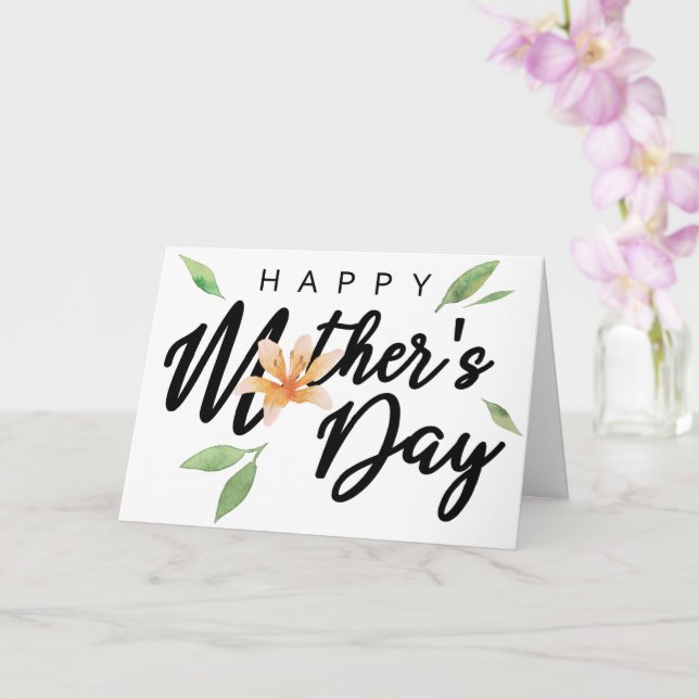 Happy Mother's Day Typografy Lilium Blume Karte (Orchidee)
