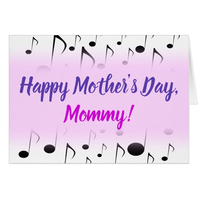 "Happy Mother's Day" + Viele musikalische Notizen  (Vorderseite (Horizontal))