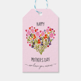 "Happy Mother's Day" Wasserfarbene Blume Herz Geschenkanhänger