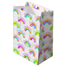 Happy Mother's Day Watercolor Rainbow Pattern