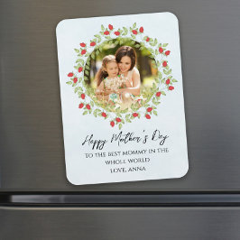 Happy Mother's Day Watercolor Rose Blumenkohl Foto Magnet