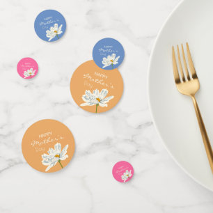 Happy Mother's Day White Artistic Blume Colorful Konfetti