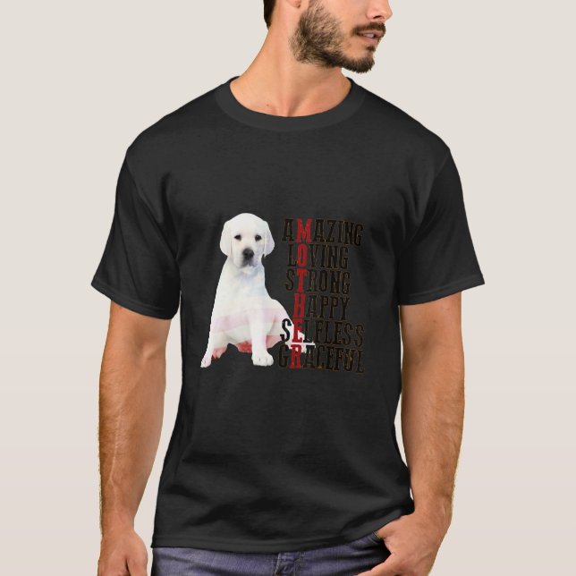 Happy Mother's Day White Labrador Hund Mama Hund M T-Shirt (Vorderseite)