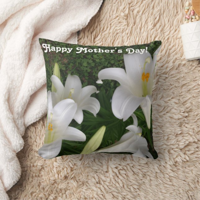 Happy Mother's Day! White Lily –  Kissen (Decke)