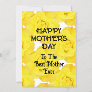 Happy Mother's Day Yellow Floral Custom Text Feiertagskarte