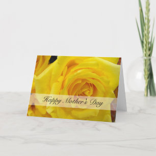 Happy mother's day yellow rose greeting card. karte