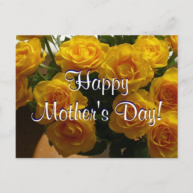 Happy Mother's Day Yellow Roses I Postkarte (Vorderseite)