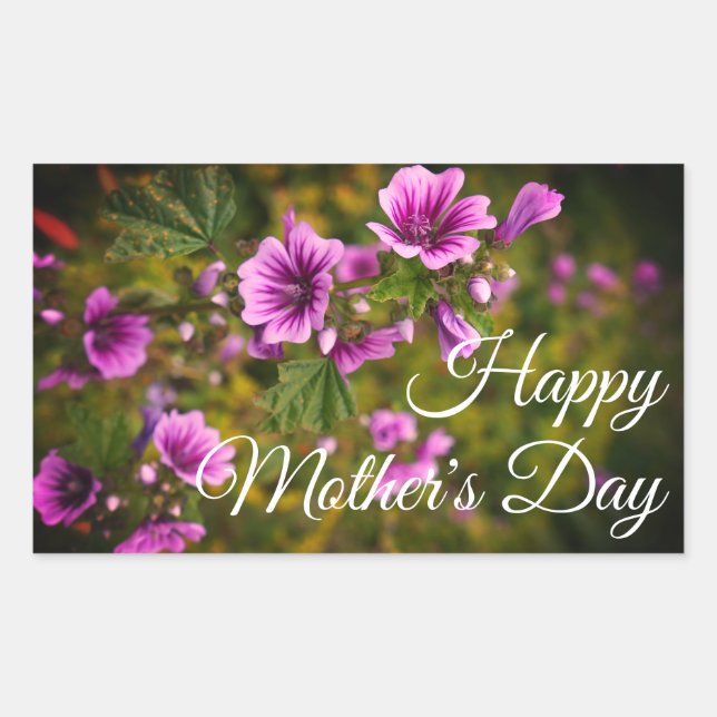 Happy Mother's Day Zebra Hollyhock #2 Stickers (Vorderseite)