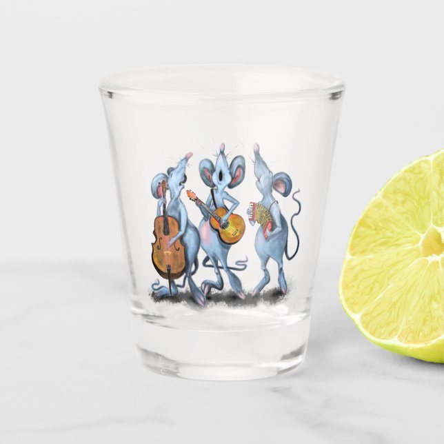Happy Mouse Music Band Fun Shot Glass Schnapsglas (Vorderseite)