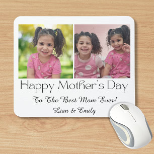 Happy Mthers Day, 2 Fotos Collage stilvoll modern Mousepad