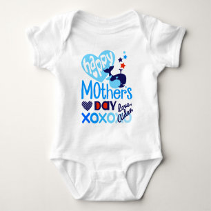 Happy Mthers Day Baby Shirt Boys Whale Bodysuit