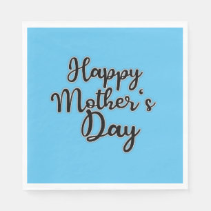 Happy Mthers Day Blue Napkin Serviette