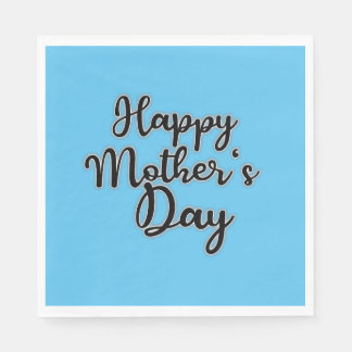 Happy Mthers Day Blue Napkin Serviette