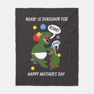 Happy Mthers Day Dinosaur Roar personalize Fleecedecke