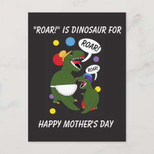 Happy Mthers Day Dinosaur Son Mama Personalisieren Postkarte