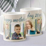 Happy Mthers Day Editable Jahr 4 Foto Creme Kaffeetasse<br><div class="desc">Personalisieren Sie die Geschenkidee Ihrer Tasse mit dem Jahr und 4 Ihrer Lieblings-Fotos. Die Fotovorlage ist für das Hochladen von 4 Bildern, die in einem schiefergrünen Band in vertikalem Porträtformat dargestellt werden, in Set. "Happy Mutter's Day 20xx" ist vollständig editierbar, sodass Sie das aktuelle Jahr hinzufügen oder den Anlass komplett...</div>