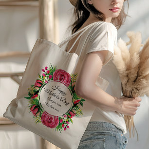 Happy Mthers Day Floral Custom Foto Tragetasche