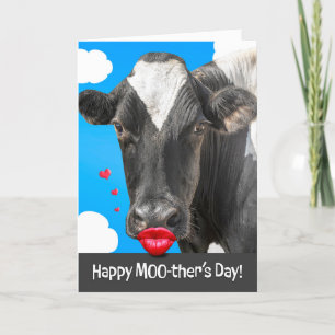 Happy Mthers Day Funny Cow mit menschlichen Lips S Feiertagskarte