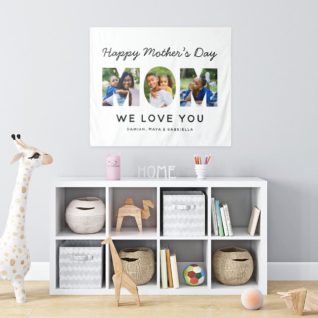 Happy Mthers Day Mama Custom Foto Collage Wandteppich (Von Creator hochgeladen)