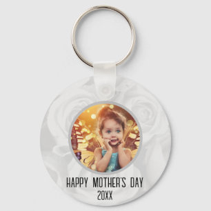 Happy Mthers Day Niedlich Child Foto floral Schlüsselanhänger