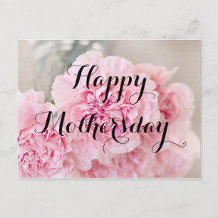 Happy Mthers Day Powder Pink Blume Postkarte