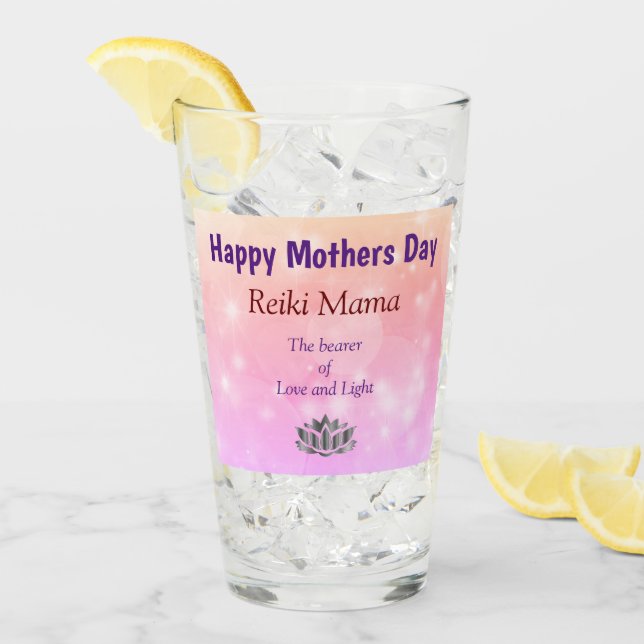 Happy Mthers Day Reiki Mama Design Glas (Vorderseite Ice)