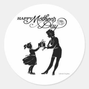 Happy Mthers Day Silhouette Sticker