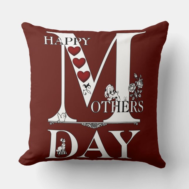 Happy Mthers Day Throw Kissen (Vorderseite)