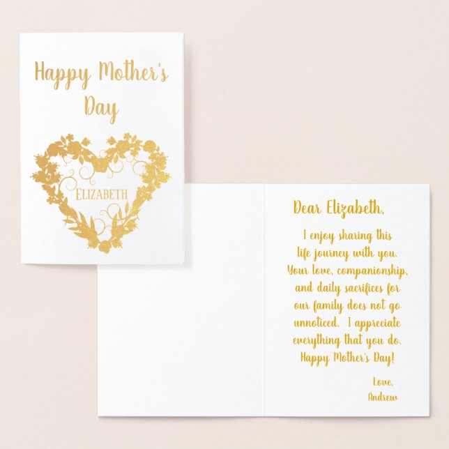 Happy Mthers Day to my Ehefrau Folienkarte (Anzeige)