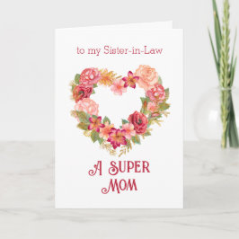 Happy Mthers Day to Sister in Law Herz-Blume Karte