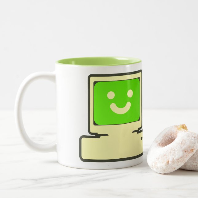 happy mug computer zweifarbige tasse (Mit Donut)