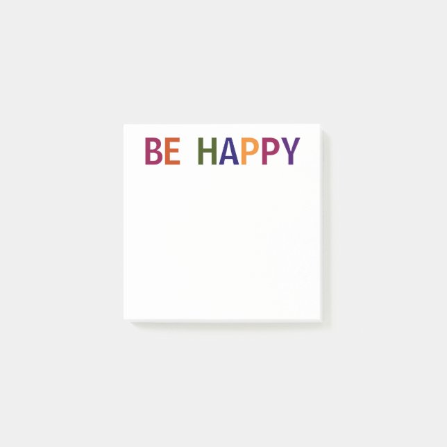 Happy Multicolored 3 x 3 Post-it Klebezettel (Vorderseite)