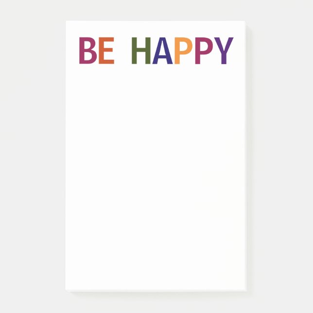 Happy Multicolored 4 x 6 Post-it Klebezettel (Vorderseite)