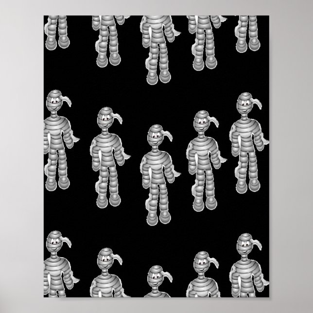 Happy Mumien auf schwarz Poster (Vorne)