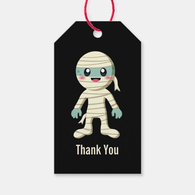 Happy Mummy Niedlich Halloween Monster Zeichne Geschenkanhänger (Vorderseite)