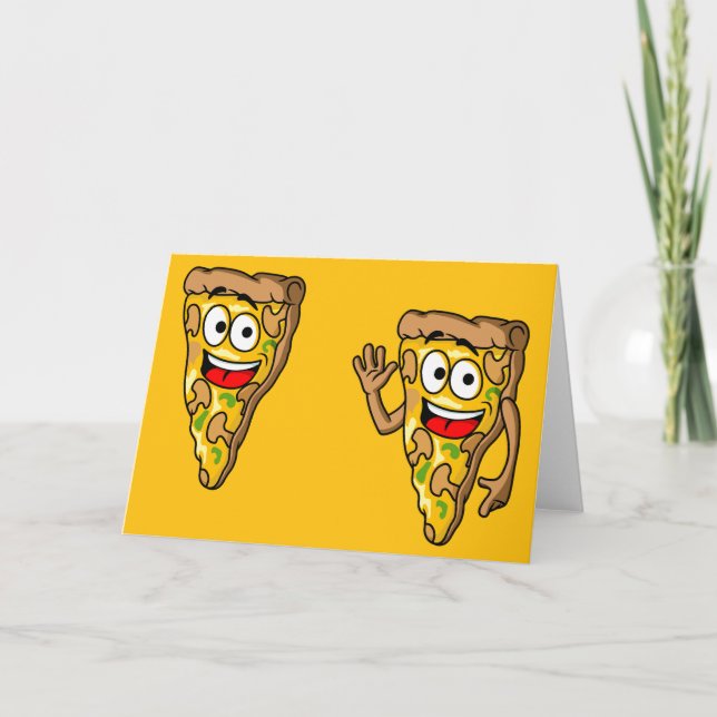 Happy Mushroom Pizza Slices Karte (Vorderseite)