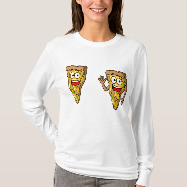 Happy Mushroom Pizza Slices T-Shirt (Vorderseite)