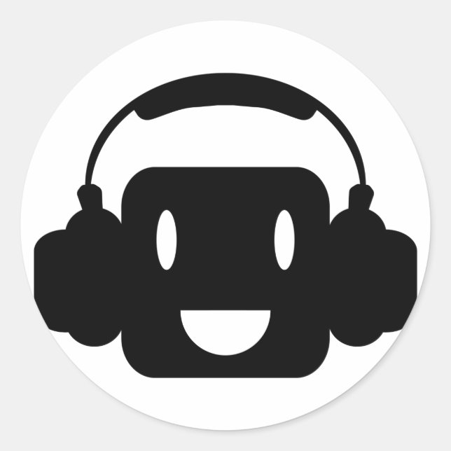 Happy_Music Runder Aufkleber (Vorderseite)