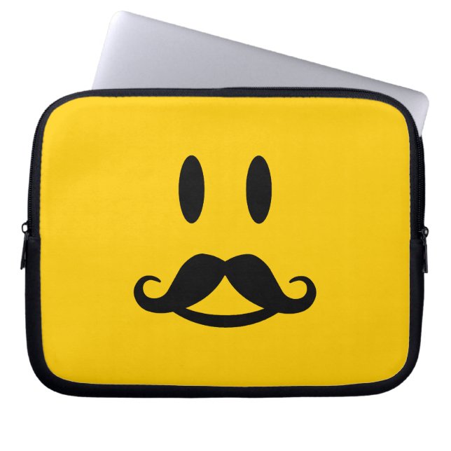 Happy Mustache angepasster Laptop-Ärmel Laptopschutzhülle (Vorderseite)