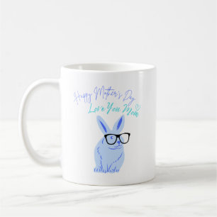 Happy Mütter Day Blue Bunny Kaffeetasse