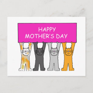 Happy Mütter Day Cats Postkarte