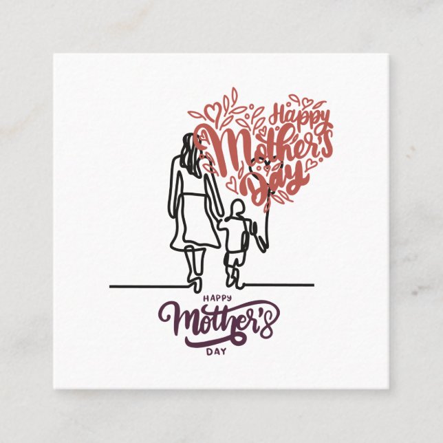 Happy Mutter-Day Design für Mütter Quadratische Visitenkarte (Vorderseite)