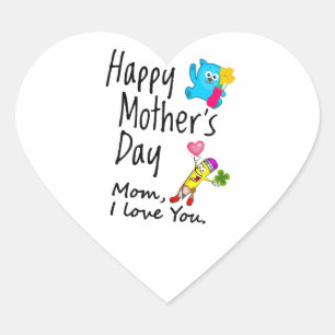 Happy Mütter Day.Mama I Liebe dich. Herz-Aufkleber