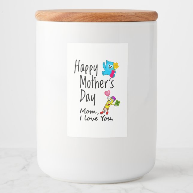 Happy Mütter Day. Mama, ich Liebe dich. Lebensmitteletikett (Vorderseite)